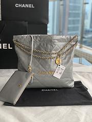 Chanel 22 Medium Handbag Grey Calfskin AS3261 Size 39x42x8 cm - 1