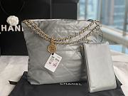 Chanel 22 Small Handbag Grey Calfskin AS3260 Size 35x37x7 cm - 5