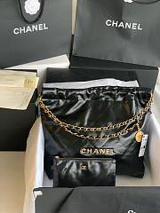 Chanel 22 Medium Handbag Black Calfskin AS3261 Size 39x42x8 cm - 1