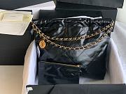 Chanel 22 Medium Handbag Black Calfskin AS3261 Size 39x42x8 cm - 5