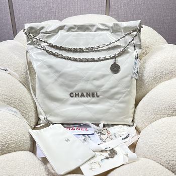 Chanel 22 Large Handbag White Calfskin AS3262 Size 48x45x10 cm