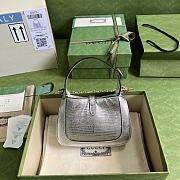 Gucci Jackie 1961 Lizard Mini Bag Silver 675799 Size 19x13x13 cm - 5