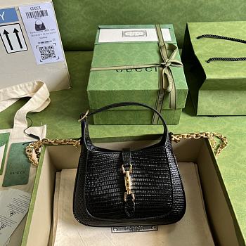 Gucci Jackie 1961 Lizard Mini Bag Black 675799 Size 19x13x13 cm