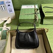 Gucci Jackie 1961 Lizard Mini Bag Black 675799 Size 19x13x13 cm - 5