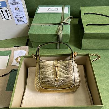 Gucci Jackie 1961 Lizard Mini Bag Golden 675799 Size 19x13x13 cm