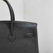 Hermes Birkin Black Leather Silver Hardware Size 25x20x13cm - 2