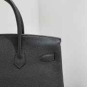 Hermes Birkin Black Leather Silver Hardware Size 25x20x13cm - 6