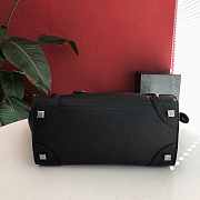 Celine Luggage Bag Black Drummed Calfskin Silver Zip Size 27cm - 5