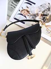 Dior Mini Saddle Bag Black Grained Leather M0447 Size 21x18x5cm - 4