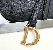 Dior Mini Saddle Bag Black Grained Leather M0447 Size 21x18x5cm - 3