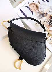 Dior Mini Saddle Bag Black Grained Leather M0447 Size 21x18x5cm - 2