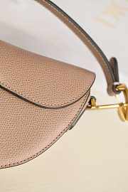 Dior Mini Saddle Bag Beige Grained Leather M0447 Size 21x18x5cm - 5