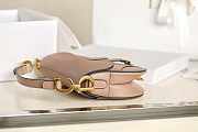 Dior Mini Saddle Bag Beige Grained Leather M0447 Size 21x18x5cm - 6
