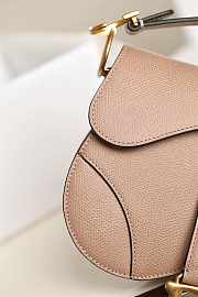 Dior Mini Saddle Bag Beige Grained Leather M0447 Size 21x18x5cm - 2