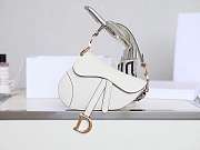 Dior Mini Saddle Bag White Grained Leather M0447 Size 21x18x5cm - 1