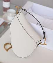 Dior Mini Saddle Bag White Grained Leather M0447 Size 21x18x5cm - 2
