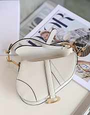 Dior Mini Saddle Bag White Grained Leather M0447 Size 21x18x5cm - 3