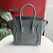 Celine Luggage Bag Grey Drummed Calfskin Golden Zip Size 27cm - 1