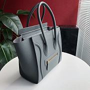 Celine Luggage Bag Grey Drummed Calfskin Golden Zip Size 27cm - 5