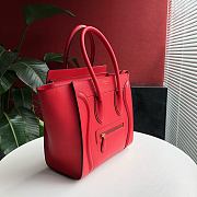 Celine Luggage Bag Red Drummed Calfskin Golden Zip Size 27cm - 5