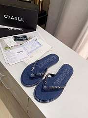 Chanel Denim Chain Flip-Flops - 6