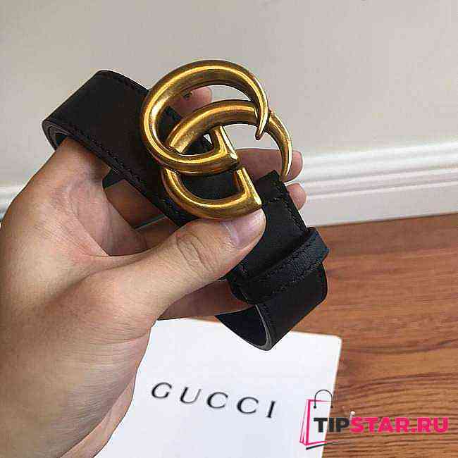 Gucci Leather belt with Double G buckle 3.0 cm - 1