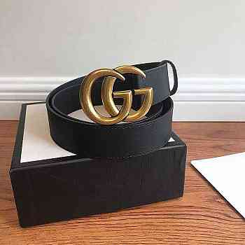 Gucci Leather belt with Double G buckle black 3.8 cm