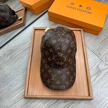 Louis Vuitton Leather Monogram Pattern Hat Brown