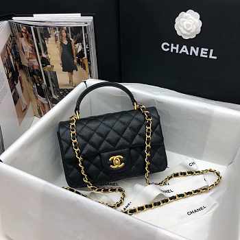Chanel Mini Messenger Bag in Grained Calfskin (Black) AS2431 