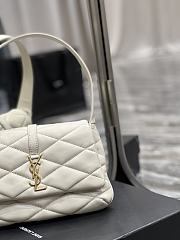 YSL Le 57 Hobo Bag In Quilted Lambskin White 698567 Size 24×18×5.5cm - 4