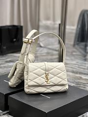 YSL Le 57 Hobo Bag In Quilted Lambskin White 698567 Size 24×18×5.5cm - 2