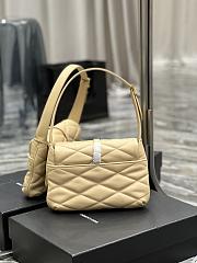 YSL Le 57 Hobo Bag In Quilted Lambskin Cream 698567 Size 24×18×5.5cm - 5