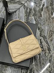 YSL Le 57 Hobo Bag In Quilted Lambskin Cream 698567 Size 24×18×5.5cm - 2