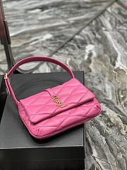 YSL Le 57 Hobo Bag In Quilted Lambskin Fuchsia 698567 Size 24×18×5.5cm - 2