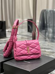 YSL Le 57 Hobo Bag In Quilted Lambskin Fuchsia 698567 Size 24×18×5.5cm - 4
