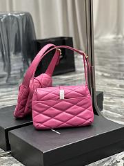 YSL Le 57 Hobo Bag In Quilted Lambskin Fuchsia 698567 Size 24×18×5.5cm - 5
