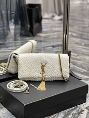 YSL Kate in Quilted Tweed White 604276 Size 26x13.5x4.5 cm - 1