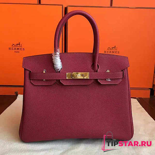 Hermes Birkin Burgundy Togo Leather Size 30x22x16 cm - 1