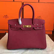 Hermes Birkin Burgundy Togo Leather Size 30x22x16 cm - 1