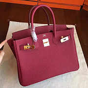 Hermes Birkin Burgundy Togo Leather Size 30x22x16 cm - 6