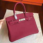 Hermes Birkin Burgundy Togo Leather Size 30x22x16 cm - 4