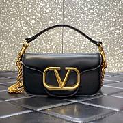 Valentino Locò Small Shoulder Bag In Black Calfskin 20x11x5 cm - 1