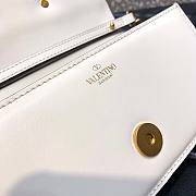 Valentino Locò Small Shoulder Bag In White Calfskin 20x11x5 cm - 5