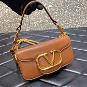Valentino Locò Small Shoulder Bag In Brown Calfskin 20x11x5 cm - 4