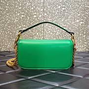 Valentino Locò Small Shoulder Bag In Green Calfskin 20x11x5 cm - 3