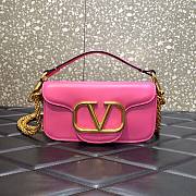 Valentino Locò Small Shoulder Bag In Pink Calfskin 20x11x5 cm - 1