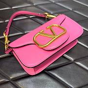 Valentino Locò Small Shoulder Bag In Pink Calfskin 20x11x5 cm - 4