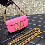 Valentino Locò Small Shoulder Bag In Pink Calfskin 20x11x5 cm - 2