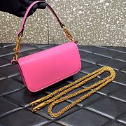 Valentino Locò Small Shoulder Bag In Pink Calfskin 20x11x5 cm - 3