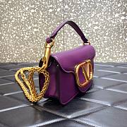 Valentino Locò Small Shoulder Bag In Purple Calfskin 20x11x5 cm - 6